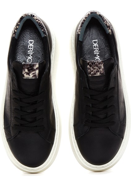 Kadın Siyah Bağcıklı Kalın Taban Sneaker 24WFD370218