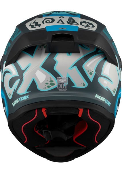 Axxıs Motosiklet Kaskı Fenıx Angry Face C7 Blue Matt indirimleri