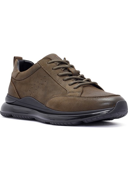 Erkek Haki Bağcıklı Nubuk Deri Sneaker 24WFD6923V3