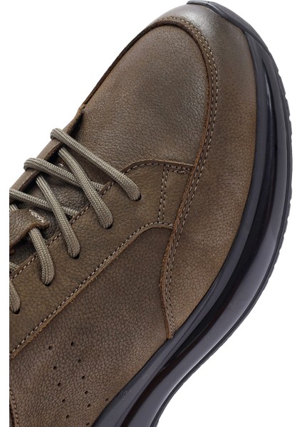 Erkek Haki Bağcıklı Nubuk Deri Sneaker 24WFD6923V3