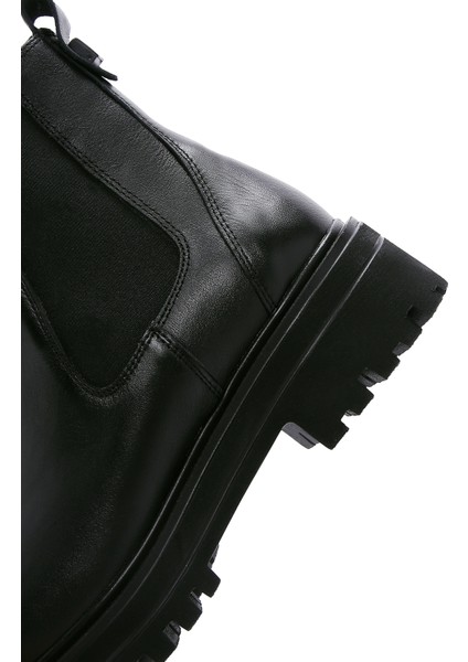 Kadın Siyah Deri Chelsea Bot 24WFD235618