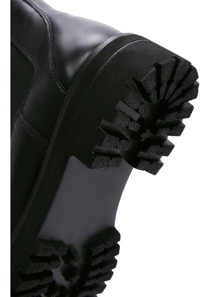 Kadın Siyah Deri Chelsea Bot 24WFD235618