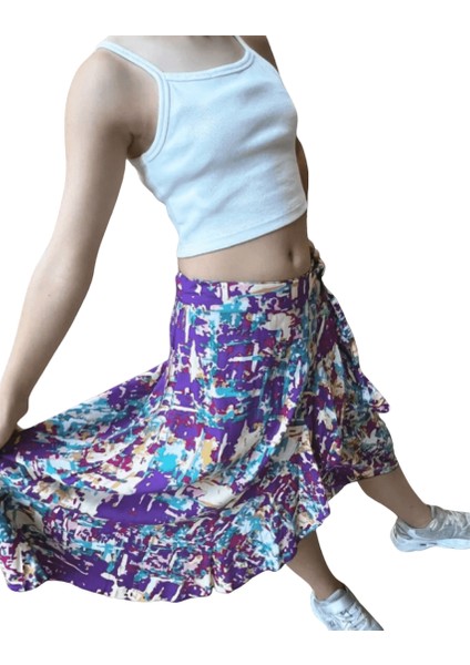 Kız Çocuk İkili Takım – Askılı Crop T-Shirt & Uzun Etek