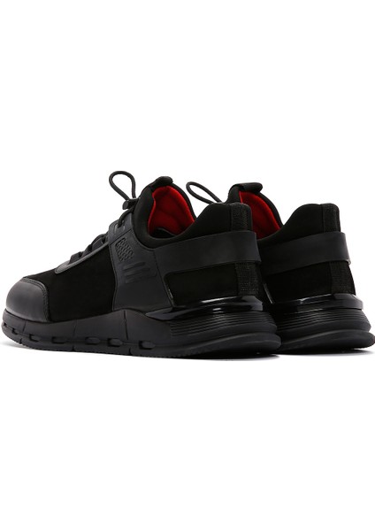 Erkek Siyah Bağcıklı Nubuk Casual Sneaker 24WFD6762V3