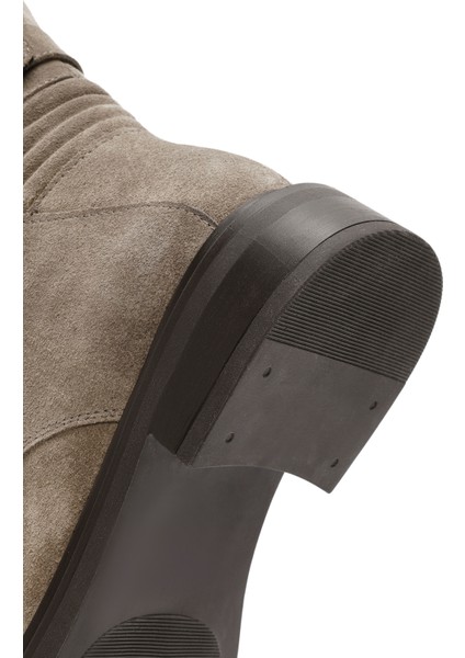 Kadın Vizon Fermuarlı Süet Deri Postal Bot 24WFD201310