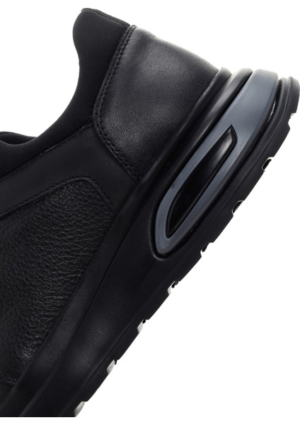 Erkek Siyah Bağcıklı Deri Casual Sneaker 24WFD6763FT