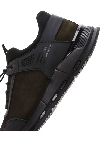 Erkek Haki Bağcıklı Nubuk Deri Casual Sneaker 24WFD6762V3