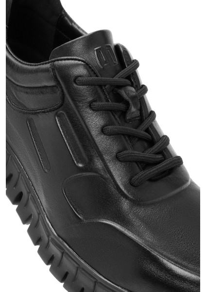 Fly Erkek Siyah Bağcıklı Deri Casual Sneaker 24WFD692218