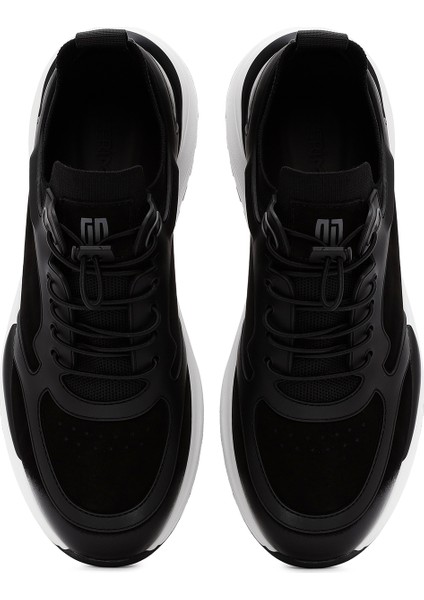 Erkek Siyah Bağcıklı Nubuk Deri Sneaker 24WFD6925V3
