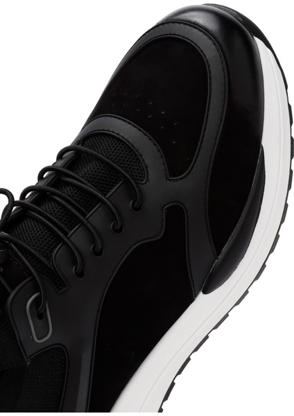 Erkek Siyah Bağcıklı Nubuk Deri Sneaker 24WFD6925V3