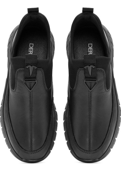 Erkek Siyah Deri Comfort Loafer 24WFD650718