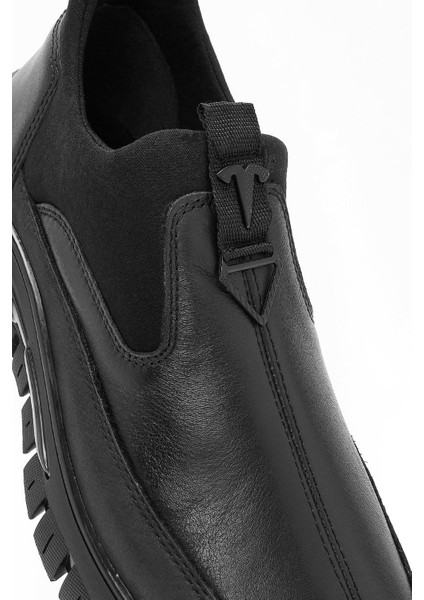 Erkek Siyah Deri Comfort Loafer 24WFD650718