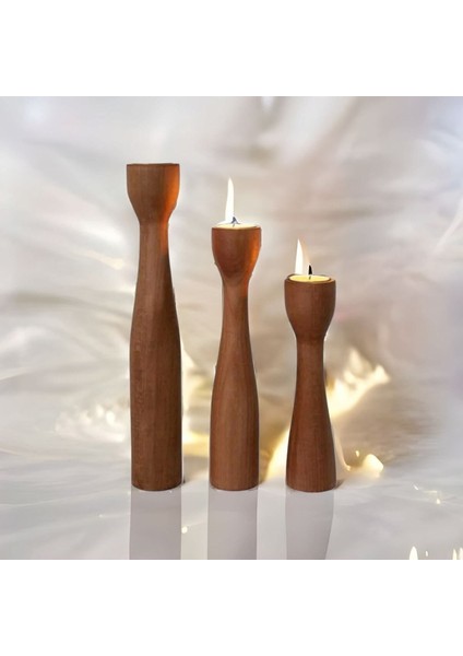 Ahşap Dekoratif Mumluk, Şamdan, Meşe, Gürgen, Kayın, Kahverengi, Şık ve Doğal Tasarım fiyatları