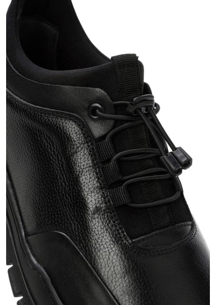 Erkek Siyah Bağcıklı Casual Sneaker 24WFD6611FT