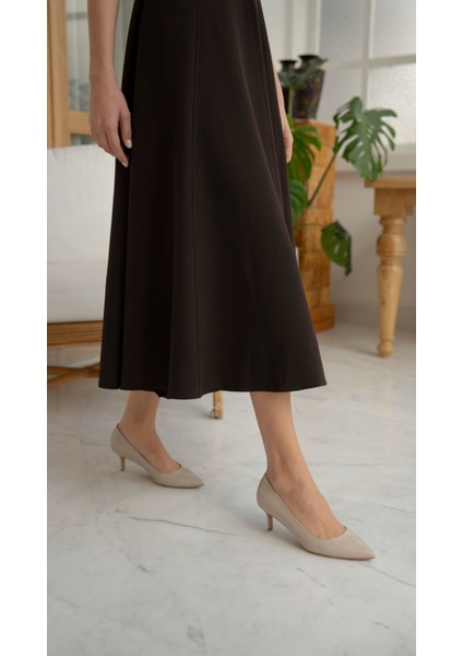 Nell Bej Deri Stiletto