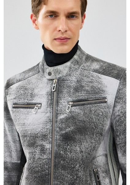 Carrera Erkek Gri Nubuk Deri Spor Ceket 24WGD6528WB