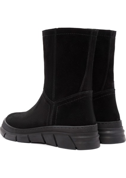 Kadın Siyah Fermuarlı Süet Deri Comfort Bot 24Wfd361010