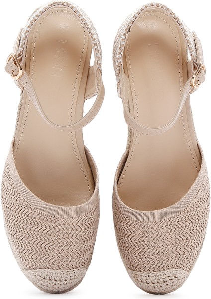 Kadın Bej Bilekten Bantlı Dolgu Topuklu Espadril 25SFE49126F