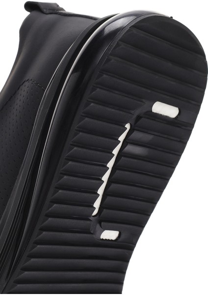 Erkek Siyah Bağcıklı Delikli Deri Sneaker 24WFD6425DI