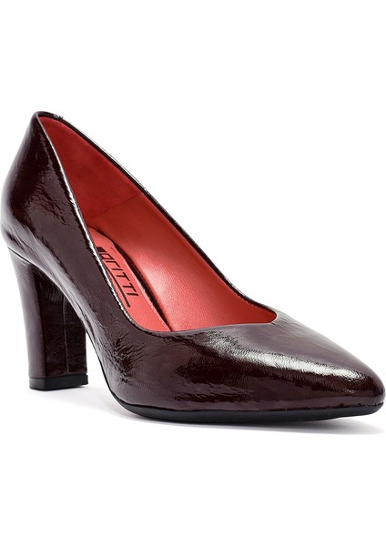 Gritti Kadın Bordo Kalın Topuklu Rugan Deri Stiletto 20WFD170316