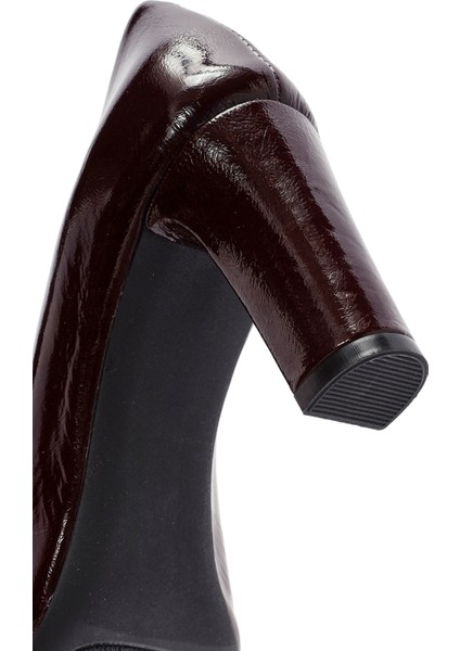 Gritti Kadın Bordo Kalın Topuklu Rugan Deri Stiletto 20WFD170316