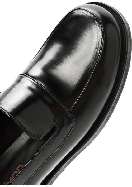 Kadın Siyah Klasik Deri Loafer 24WFD141122