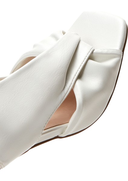 Kadın Beyaz Şeffaf Kalın Topuklu Sandalet 25SFD440818