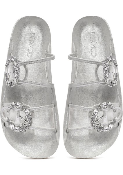 Kadın Şeffaf Çift Tokalı Taşlı Terlik 25SFE460718