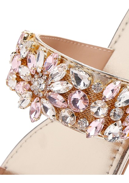 Kadın Altın Taşlı Parmak Arası Terlik 25SFE450014