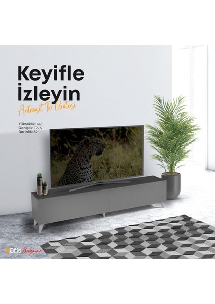 Moderntv Ünitesi 2 Kapaklı Antrasit