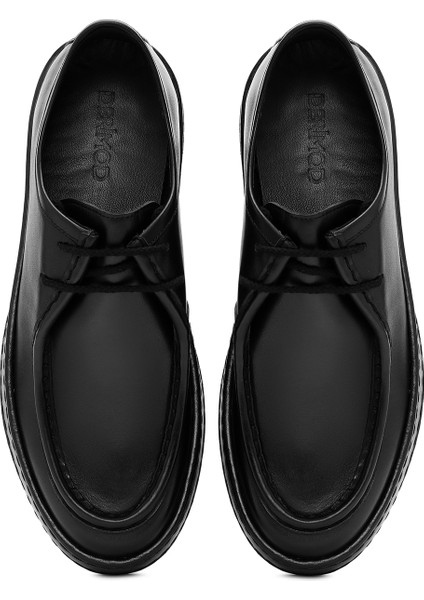 Erkek Siyah Bağcıklı Casual Ayakkabı 24WFD654118