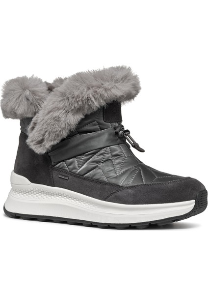 Kadın Gri D Spherica Actif X2 Kürklü Waterproof Deri Bot D46WPB0FU22C1115