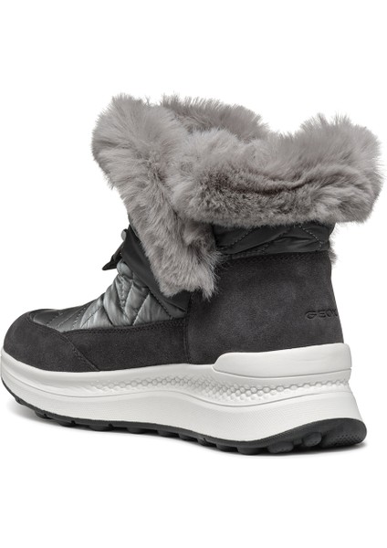 Kadın Gri D Spherica Actif X2 Kürklü Waterproof Deri Bot D46WPB0FU22C1115