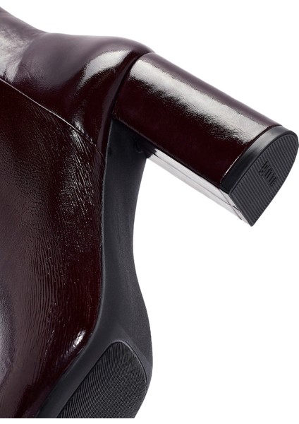 Gritti Kadın Bordo Fermuarlı Kalın Topuklu Rugan Deri Bot 24WFD110016