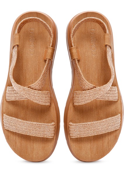 Kadın Bej Hasır Comfort Sandalet 25SFE4615M7
