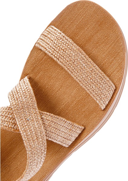 Kadın Bej Hasır Comfort Sandalet 25SFE4615M7