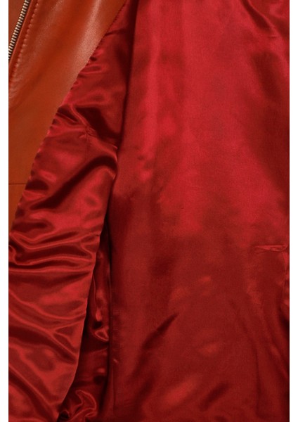 Irina Kadın Kahverengi Hakim Yaka Deri Ceket 24WGE5225R3