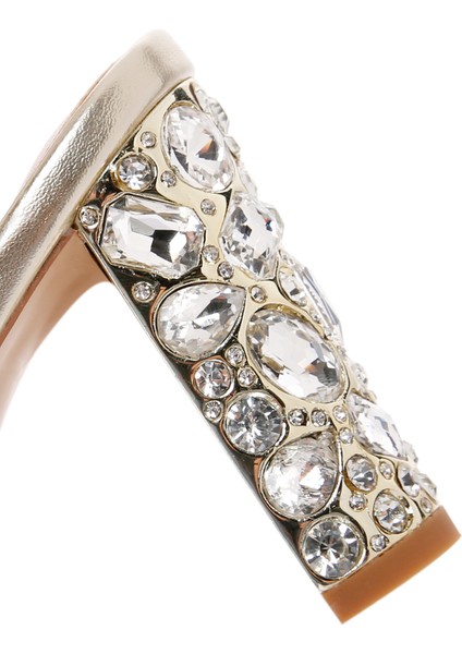 Kadın Beyaz Arkadan Bantlı Taşlı Kalın Topuklu Sandalet 25sfe462418