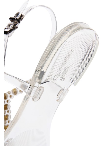 Kadın Şeffaf Parmak Arası Taşlı Jelly Sandalet 25SFE4906PV