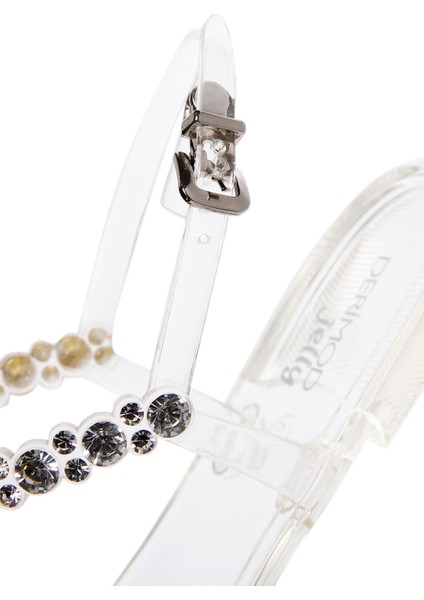 Kadın Şeffaf Parmak Arası Taşlı Jelly Sandalet 25SFE4906PV