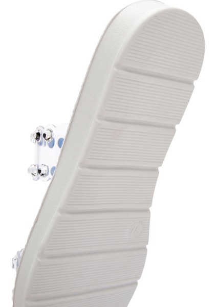 Kadın Gümüş Şeffaf Taşlı Terlik 25SFE4600PV