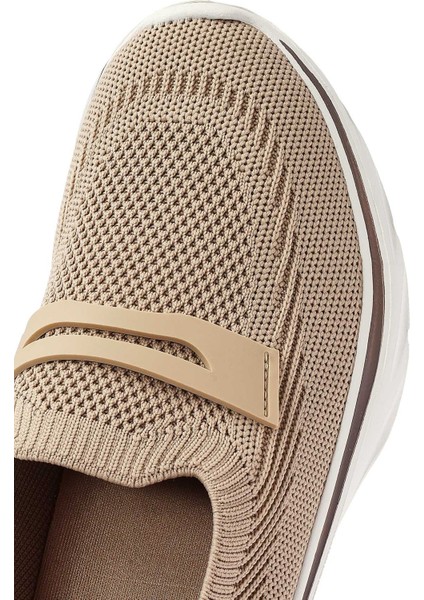 Zero Kadın Bej Kumaş Kalın Tabanlı Sneaker 25SFE49516F