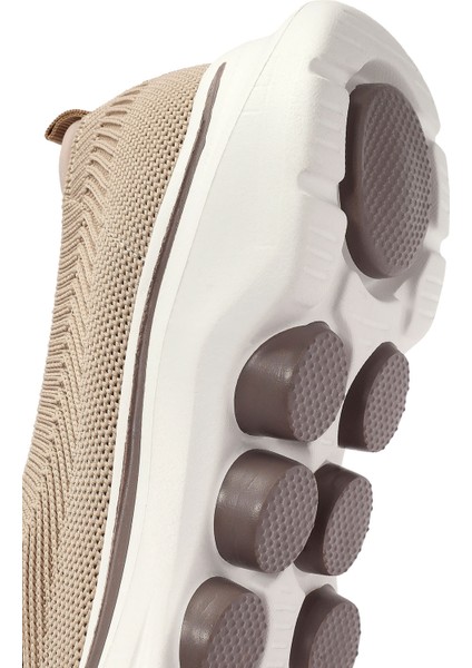 Zero Kadın Bej Kumaş Kalın Tabanlı Sneaker 25SFE49516F