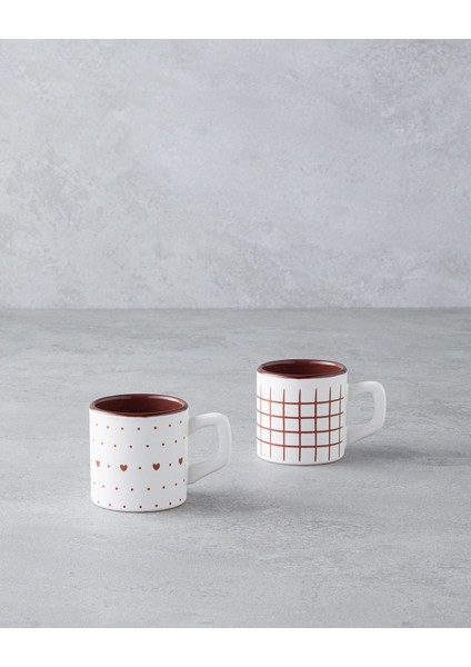 Bordo 2'li Seramik Kahve Fincan Takımı 110 Ml, Şık ve Kullanışlı Set