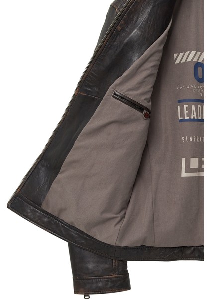 Kobe Erkak Kahverengi Deri Ceket 24WGF6546R4