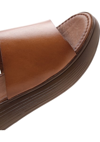 Kadın Taba Kalın Tabanlı Deri Terlik 25SFD330318