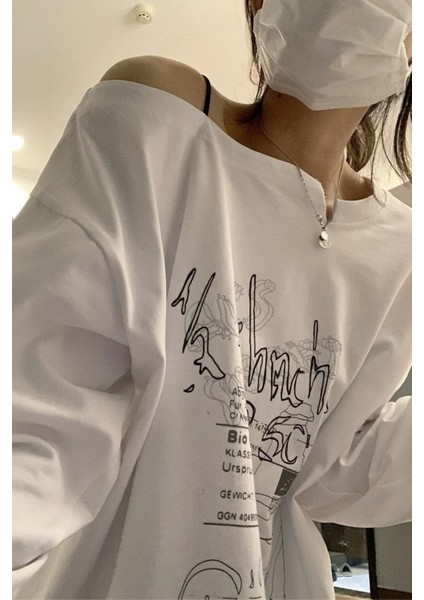 Yeni Beyaz Hahnch 350 Uzun Kollu Ince Sweatshirt