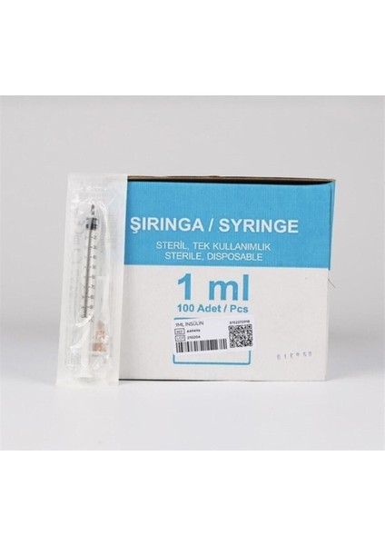 1 ml Kahverengi 26 gr İnsülin Enjektörü 100 ADET fiyatları
