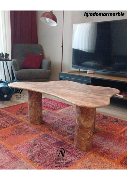 Kırmızı Traverten There Cloud Orta Sehpa, Traverten Orta Sehpa, Özel Ölçü, Gerçek Traverten modelleri