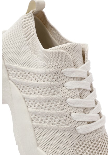 Zero Kadın Bej Bağcıklı Kalın Tabanlı Sneaker 25SFD43146F